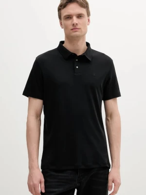 Calvin Klein polo bawełniane męski kolor czarny gładki LV04LB276G