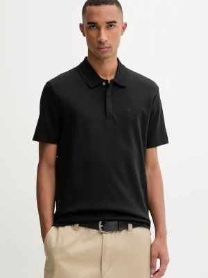Calvin Klein polo bawełniane męski kolor czarny gładki LV04LD203G