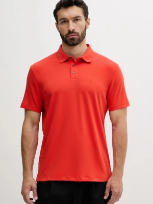 Calvin Klein polo bawełniane męski kolor czerwony gładki LV04LB276G