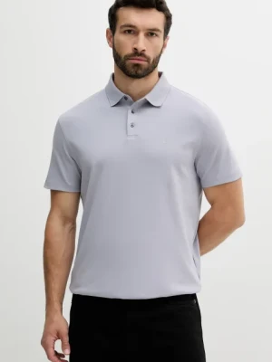 Calvin Klein polo bawełniane męski kolor fioletowy gładki LV04LB276G