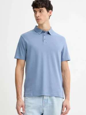 Calvin Klein polo bawełniane męski kolor fioletowy gładki LV04LB276G