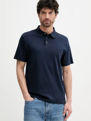 Calvin Klein polo bawełniane męski kolor granatowy gładki LV04LB276G
