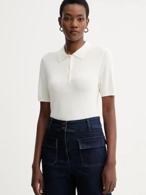 Calvin Klein polo damski kolor beżowy LV044C341G