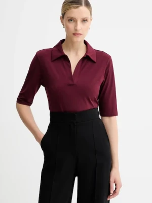 Calvin Klein polo damski kolor bordowy LV044C221G