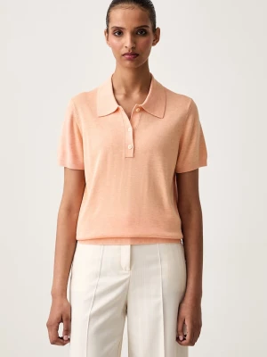 Calvin Klein polo damskie z wiskozy pomarańczowy
