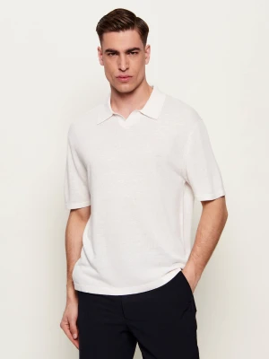 Calvin Klein Polo JOHNNY | Loose fit | z dodatkiem lnu beżowy