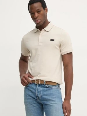 Calvin Klein polo męski kolor beżowy gładki K10K112751