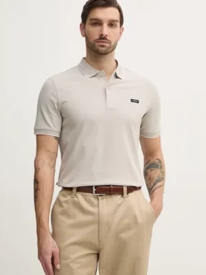 Calvin Klein polo męski kolor beżowy gładki K10K112751