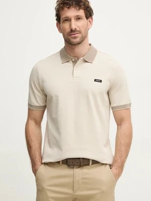 Calvin Klein polo męski kolor beżowy gładki K10K113832