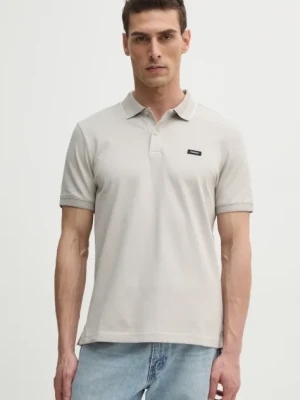 Calvin Klein polo męski kolor beżowy gładki K10K114141