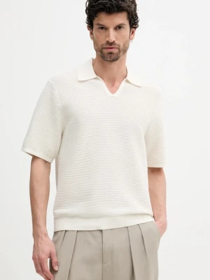 Calvin Klein polo męski kolor beżowy gładki LV04LC323G