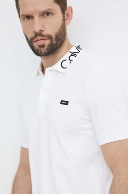 Calvin Klein polo męski kolor biały gładki K10K112467