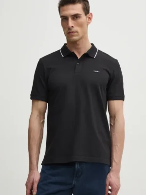 Calvin Klein polo męski kolor czarny gładki K10K114141