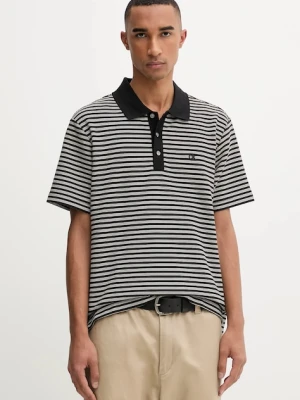 Calvin Klein polo męski kolor czarny wzorzysty LV04LD205G