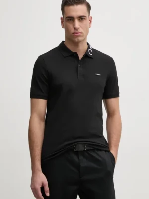 Calvin Klein polo męski kolor czarny z aplikacją K10K114474