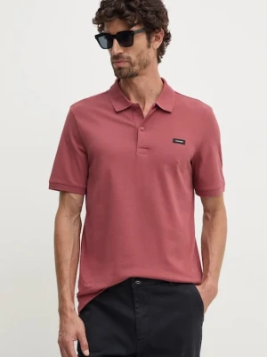 Calvin Klein polo męski kolor czerwony gładki K10K111196