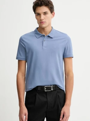 Calvin Klein polo męski kolor fioletowy gładki LV04LC254G