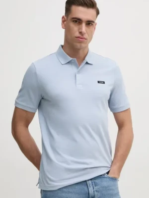 Calvin Klein polo męski kolor niebieski gładki K10K111196