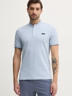 Calvin Klein polo męski kolor niebieski gładki K10K114139