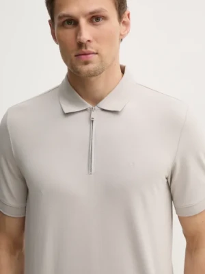 Calvin Klein polo męski kolor szary gładki K10K114128