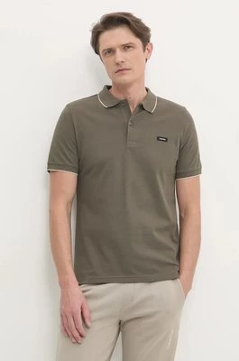 Calvin Klein polo męski kolor zielony gładki K10K112751