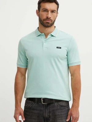 Calvin Klein polo męski kolor zielony gładki K10K112751