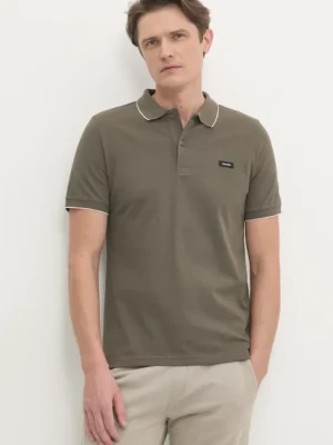 Calvin Klein polo męski kolor zielony gładki K10K112751