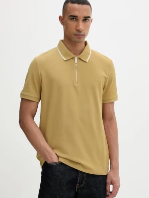 Calvin Klein polo męskie bawełniane beżowy
