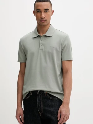 Calvin Klein polo męskie z bawełną zielony