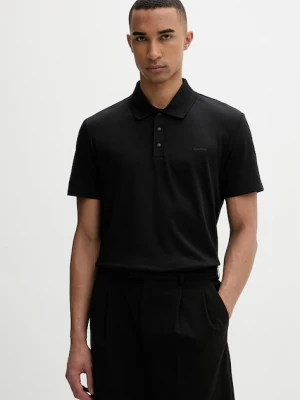 Calvin Klein polo męskie z bawełną czarny
