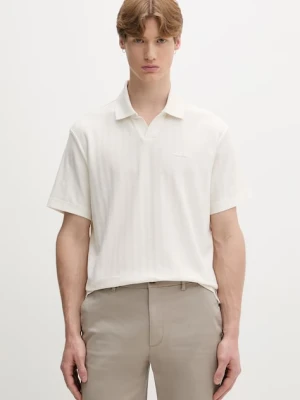 Calvin Klein polo męskie z bawełną beżowy