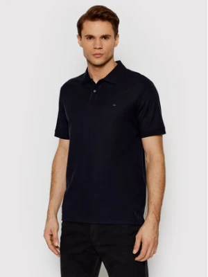 Calvin Klein Polo Refined Pique Chest K10K102964 Granatowy Regular Fit