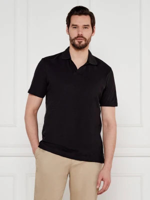Calvin Klein Polo | Regular Fit | z dodatkiem lnu czarny