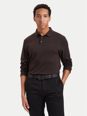 Calvin Klein Polo Supima LV04LH240G Brązowy ciemny Slim Fit