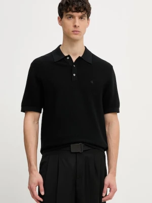 Calvin Klein polo swetrowe męskie bawełniane czarny