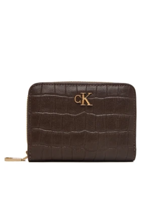 Calvin Klein Portfel Ck Croc Medium Flap Zip Around LV04F1095G Brązowy
