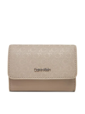 Calvin Klein Portfel damski Ck Must Aop Small Trifold W Zip LV04F1038G Beżowy