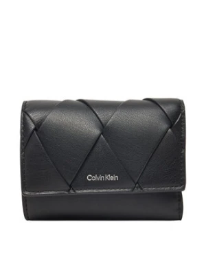 Calvin Klein Portfel damski Ck Woven Small Trifold K60K612953 Czarny