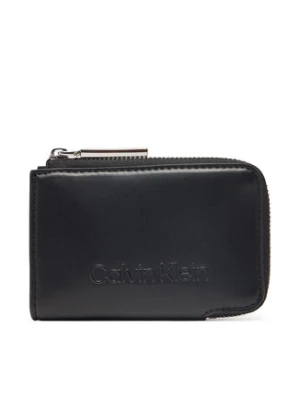 Calvin Klein Portfel damski Embossed Logo Zip Cardholder K60K613157 Czarny