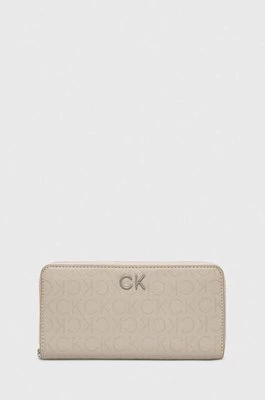 Calvin Klein portfel damski kolor beżowy