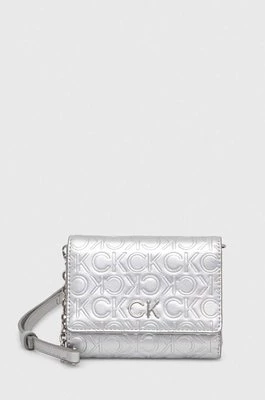 Calvin Klein portfel damski kolor srebrny