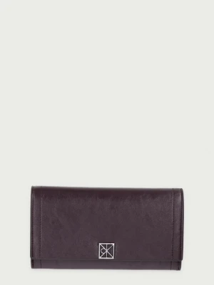 Calvin Klein portfel damski z imitacji skóry bordowy