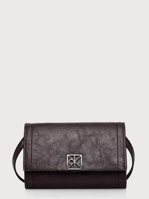 Calvin Klein portfel damski z imitacji skóry bordowy