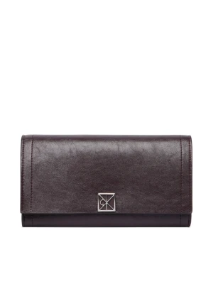 Calvin Klein Portfel Emblem Hw Long Bifold LV04F1316G Brązowy