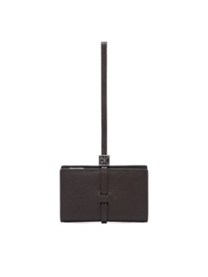 Calvin Klein Portfel Emblem Hw Pebble Wallet On Strap LV04F1130G Brązowy