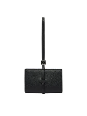 Calvin Klein Portfel Emblem Hw Pebble Wallet On Strap LV04F1130G Czarny