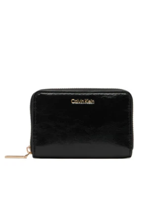 Calvin Klein Portfel Foil Glossy Square Zip Around LV04F1201G Czarny