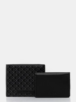 Calvin Klein portfel i etui na karty skórzane męski kolor czarny LV04D1086G
