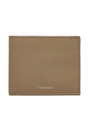 Calvin Klein Portfel męski Ck Leather Billfold W Zip Coin LV04D1028G Beżowy