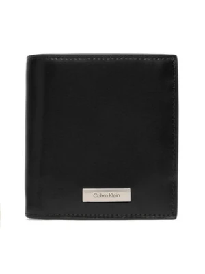 Calvin Klein Portfel Plaque Slim Trifold W Coin + Car LV04D1137G Czarny
